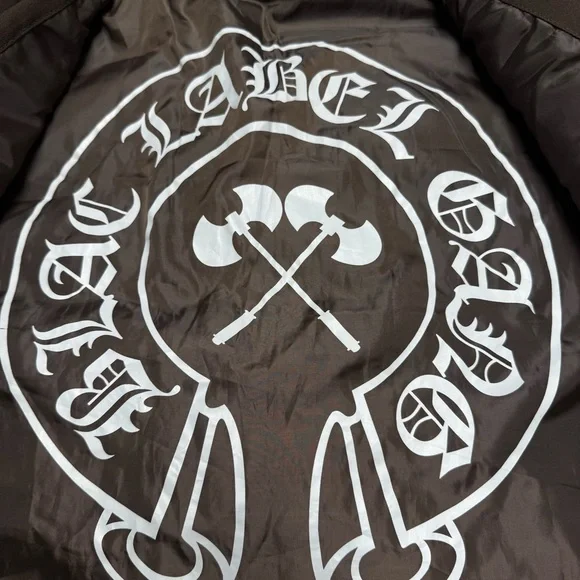 Vintage Y2K Blac Label Jacket Men’s Large Trench Military Graphic Brown Full Zip - Picture 4 of 15